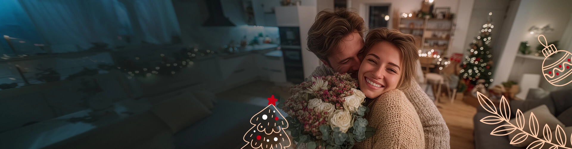 Зимние букеты и композиции