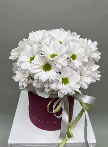  Коробка «Любимой маме» с белыми ромашками от интернет-магазина цветов в 