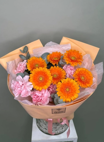 Букет с оранжевыми герберами от интернет-магазина цветов в 