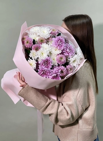 Букет микс из 9 хризантем от интернет-магазина цветов в 